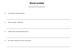 Word Jumble - Sentences