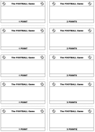 The Football Game - Question Cards